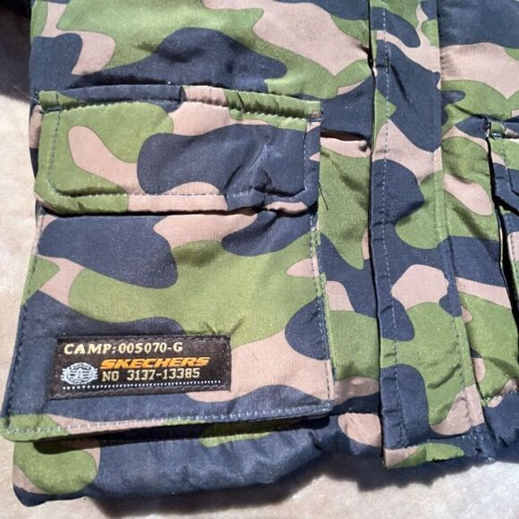 Skechers Baby Boy Puffer Coat 24M Multicolor Camouflage Hooded Long Sleeve - Picture 7 of 10